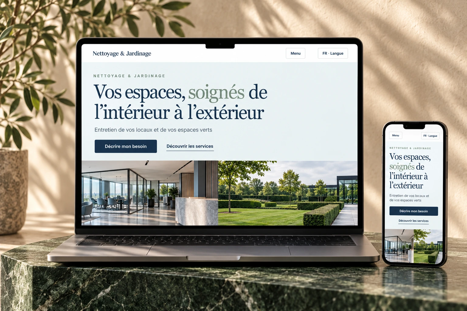 Montage de présentation — Site internet